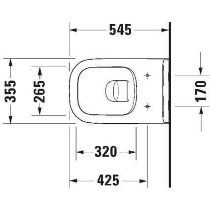 Duravit 25700920002 - Zidna WC školjka bez obruča D-CODE keramika/sjajna bela