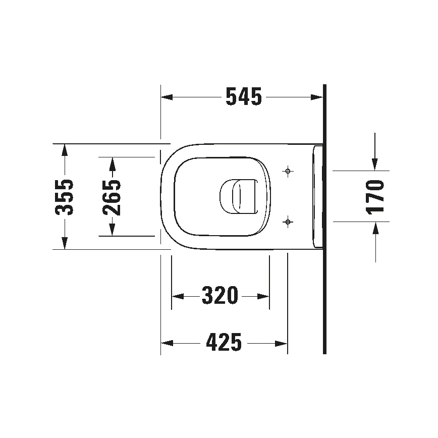 Duravit 25700920002 - Zidna WC školjka bez obruča D-CODE keramika/sjajna bela