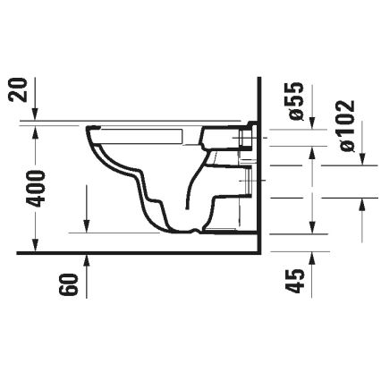 Duravit 25700920002 - Zidna WC školjka bez obruča D-CODE keramika/sjajna bela