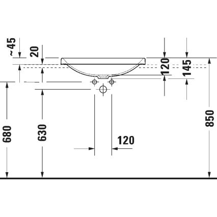 Duravit 358600079 - Ugrađeni umivaonik D-NEO 60x44 cm keramika/sjajna bela