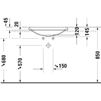 Duravit 358600079 - Ugrađeni umivaonik D-NEO 60x44 cm keramika/sjajna bela