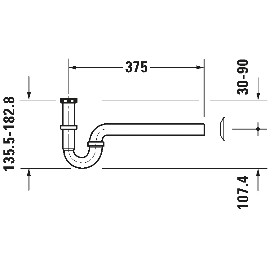 Duravit 50260000 - Sifon za umivaonik UNIVERSAL, sjajni hrom