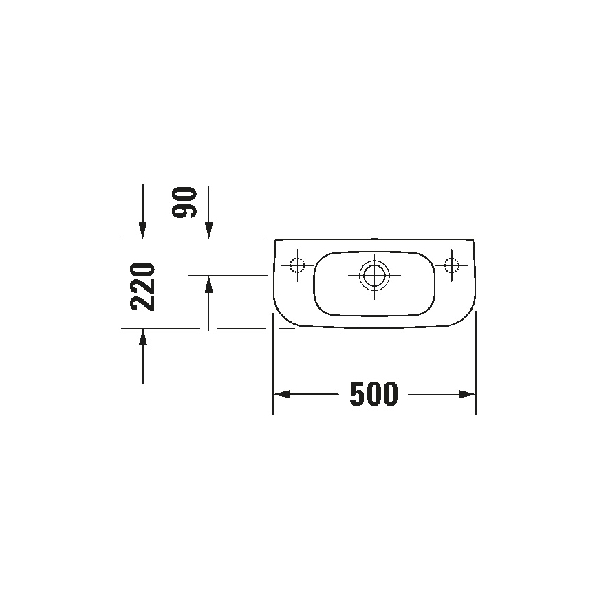 Duravit 7065000092 - Zidni umivaonik D-CODE 50x22 cm keramika/sjajna bela