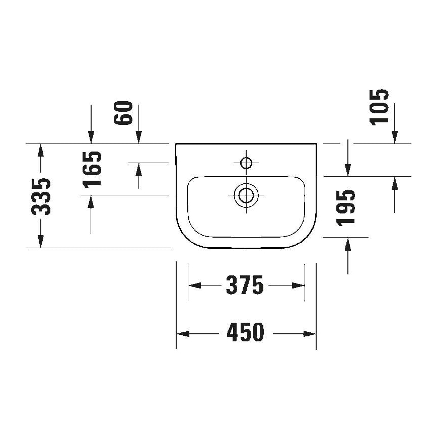 Duravit 7484500002 - Zidni umivaonik D-CODE 45x33,5 cm keramika/sjajna bela