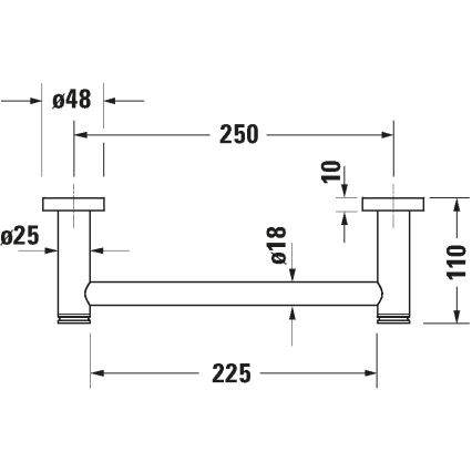 Duravit 99141000 - Držač za kadu D-CODE 28,4 cm sjajni hrom