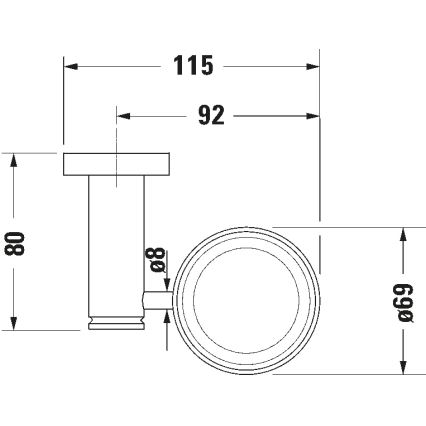 Duravit 99201000 - Zidni držač za četkice za zube D-CODE desni sjajni hrom