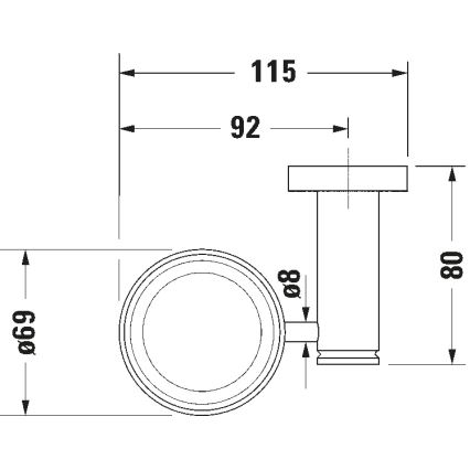 Duravit 99204600 - Zidni držač za četkice za zube D-CODE desna prigušiva crna