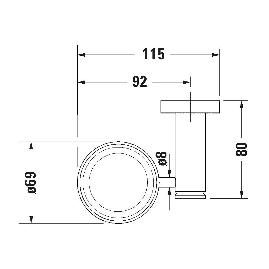 Duravit 99204600 - Zidni držač za četkice za zube D-CODE desna prigušiva crna