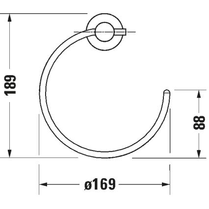 Duravit 99214600 - Zidni držač peškira D-CODE u mat crnoj boji