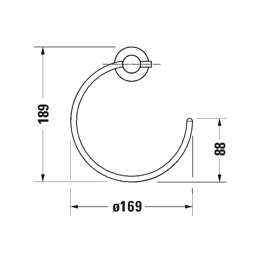 Duravit 99214600 - Zidni držač peškira D-CODE u mat crnoj boji