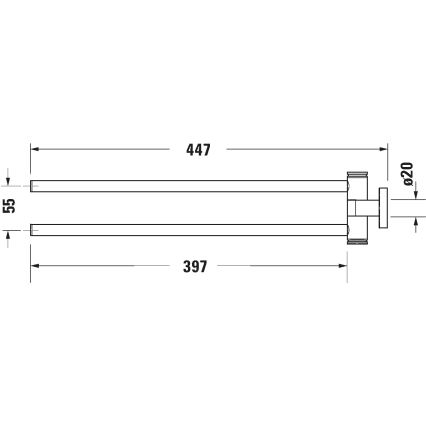Duravit 99221000 - Zidni držač peškira D-CODE 44,7 cm sjajni hrom