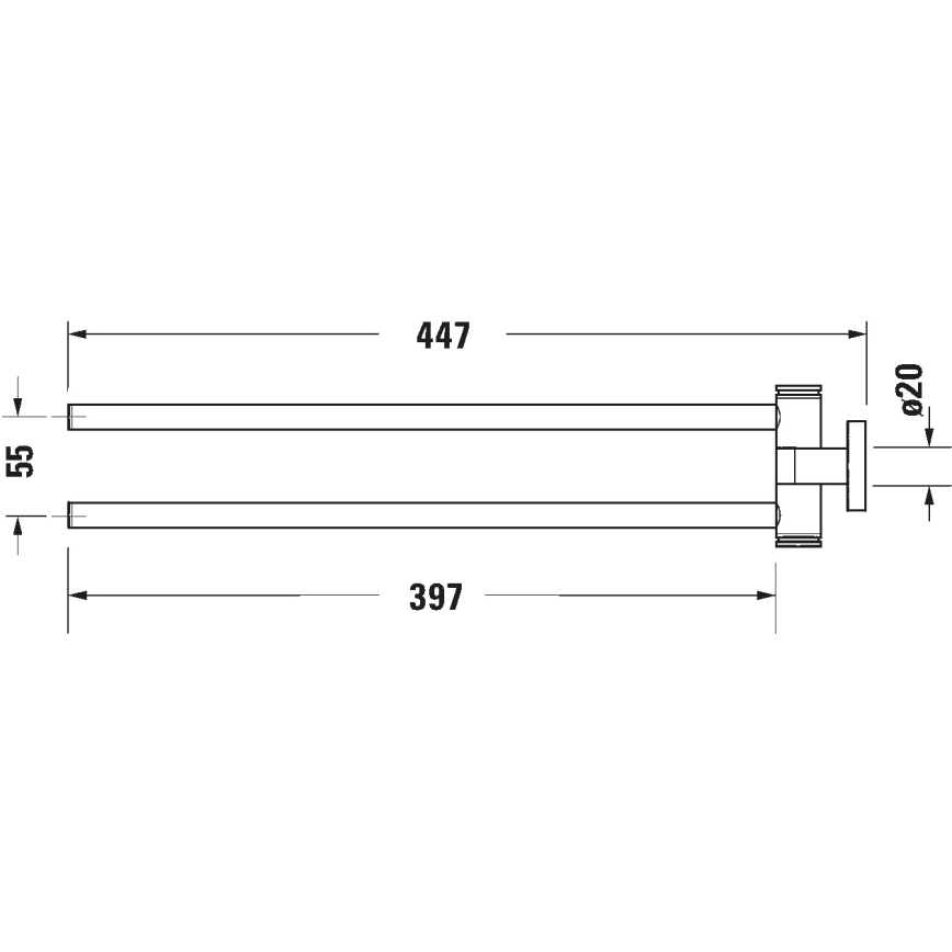 Duravit 99221000 - Zidni držač peškira D-CODE 44,7 cm sjajni hrom