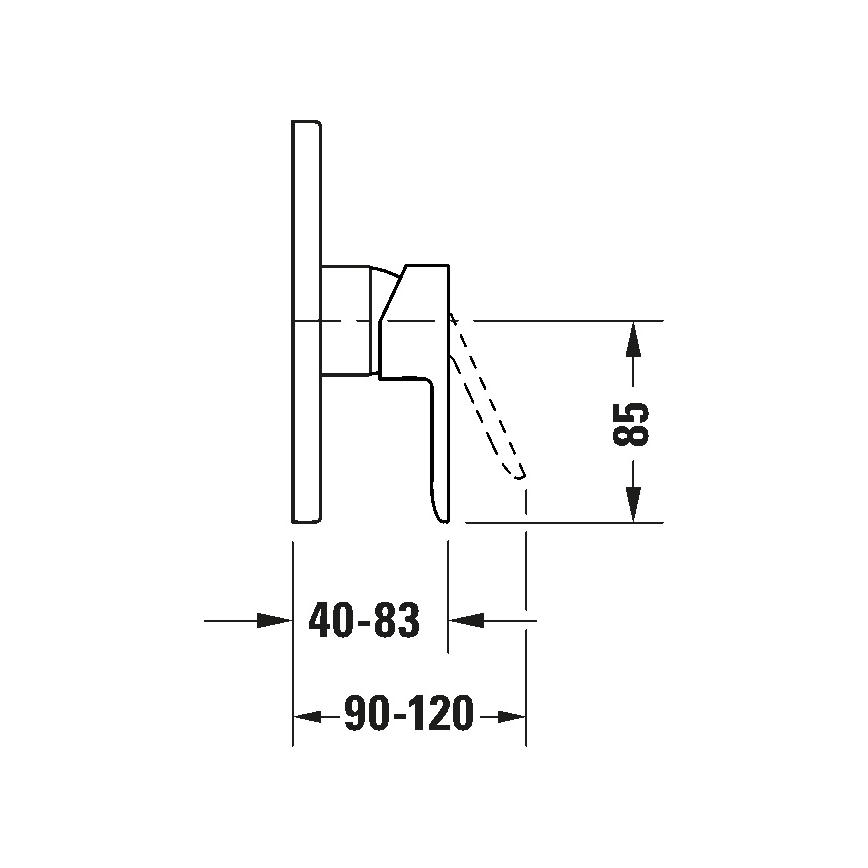 Duravit DC4210010010 - Tuš baterija za podžbuknu ugradnju D-CODE sjajni hrom