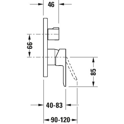 Duravit DC4210012010 - Tuš baterija za podžbuknu ugradnju D-CODE, sjajni hrom