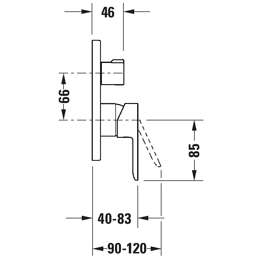 Duravit DC4210012010 - Tuš baterija za podžbuknu ugradnju D-CODE, sjajni hrom