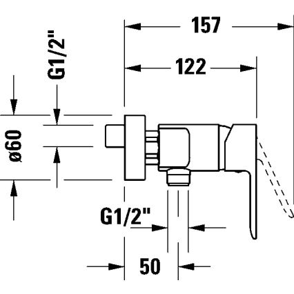 Duravit DC4230001046 - Tuš baterija D-CODE mat crna