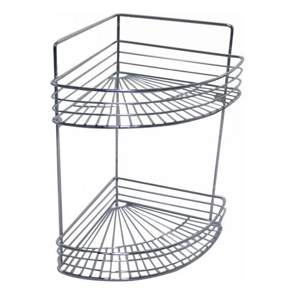 Dvokatna zidna polica za tuš 30,6x37,5 cm sjajni hrom