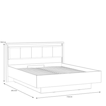 Dvokrevetni krevet sa prostorom za odlaganje OREN 160x200 cm, braon/crna