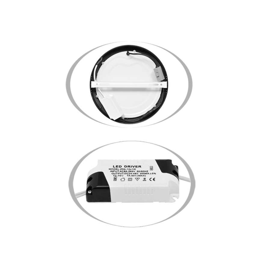 LED Plafonjera LADA LED/12W/230V 3000/4000/6000K pr. 17 cm crno