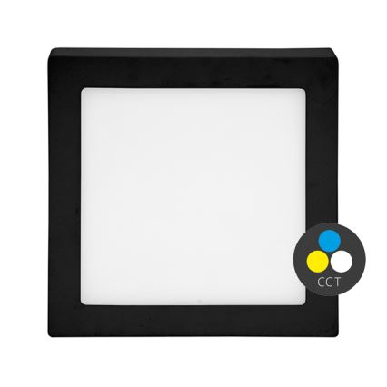LED Plafonjera RAFA LED/12W/230V 3000/4000/6000K 17x17 cm crno