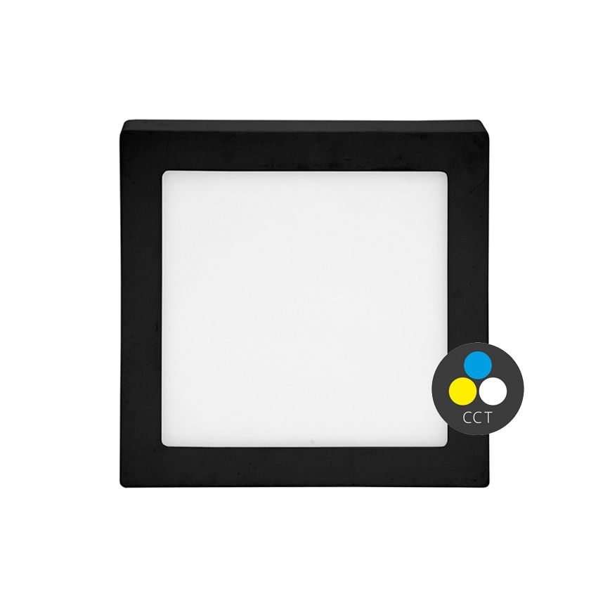 LED Plafonjera RAFA LED/12W/230V 3000/4000/6000K 17x17 cm crno