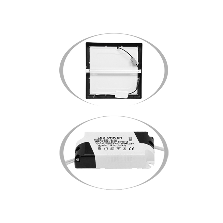 LED Plafonjera RAFA LED/18W/230V 3000/4000/6000K 22x22 cm crno