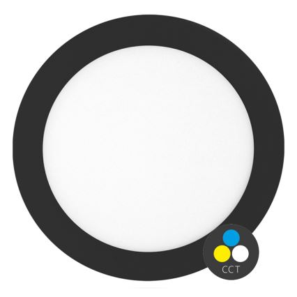 LED Ugradbena lampa za kupatilo LADA LED/25W/230V 3000/4000/6000K pr. 30 cm IP44 crno