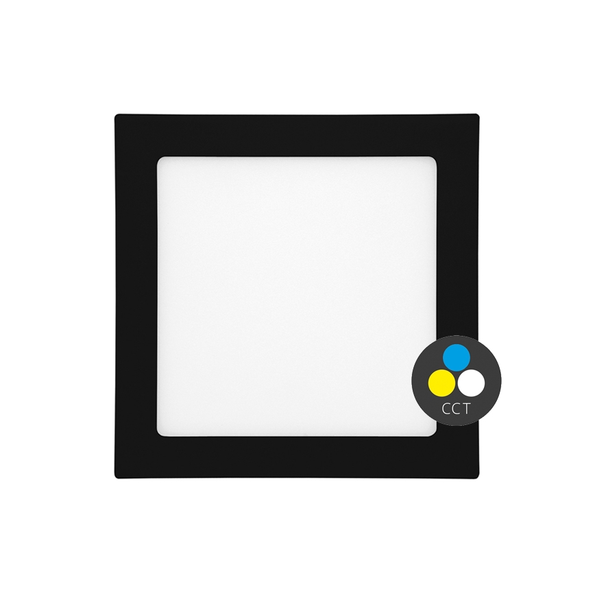 LED kupatilsko ugradno plafonsko svetlo RAFA LED/12W/230V 3000/4000/6000K 17x17 cm IP44 crno