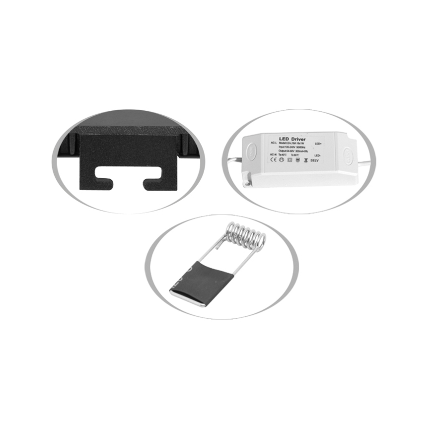 LED kupatilsko ugradno plafonsko svetlo RAFA LED/12W/230V 3000/4000/6000K 17x17 cm IP44 crno