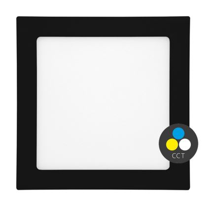 LED Ugradbena lampa za kupatilo RAFA LED/18W/230V 3000/4000/6000K 22x22 cm IP44 crno