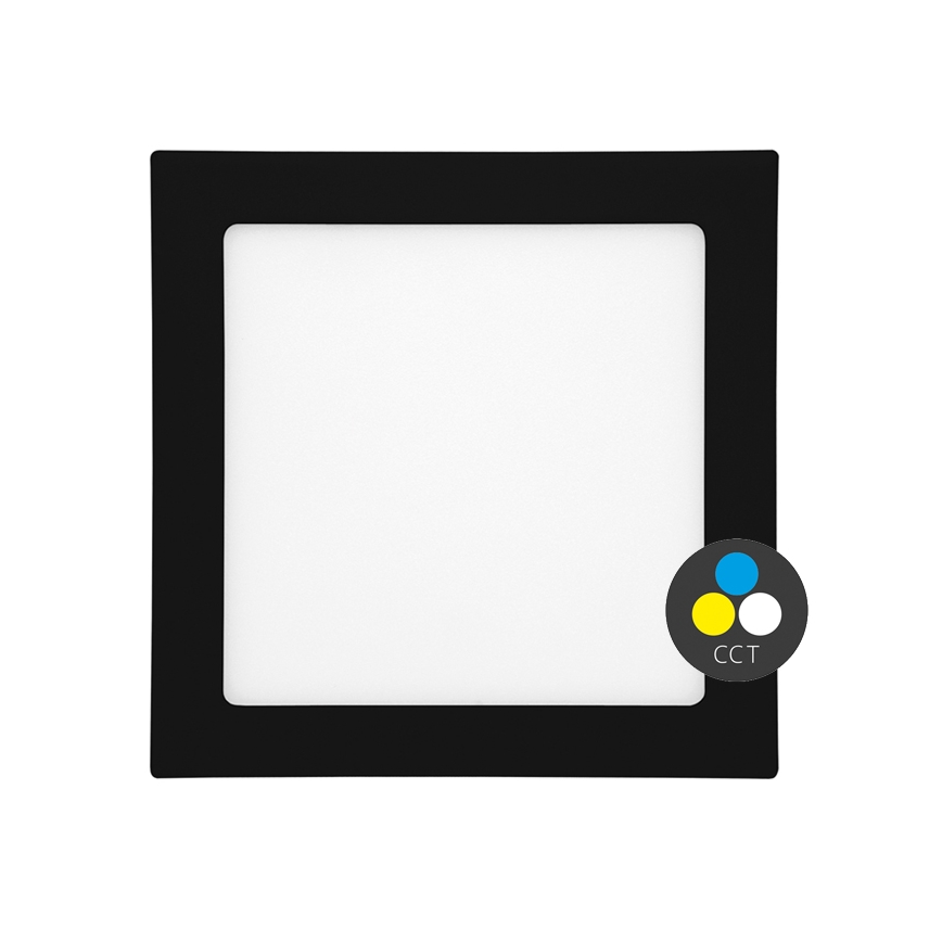 LED Ugradbena lampa za kupatilo RAFA LED/18W/230V 3000/4000/6000K 22x22 cm IP44 crno
