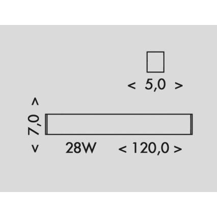LED Plafonjera DONAR LED/28W/230V 4000K 120 cm crno