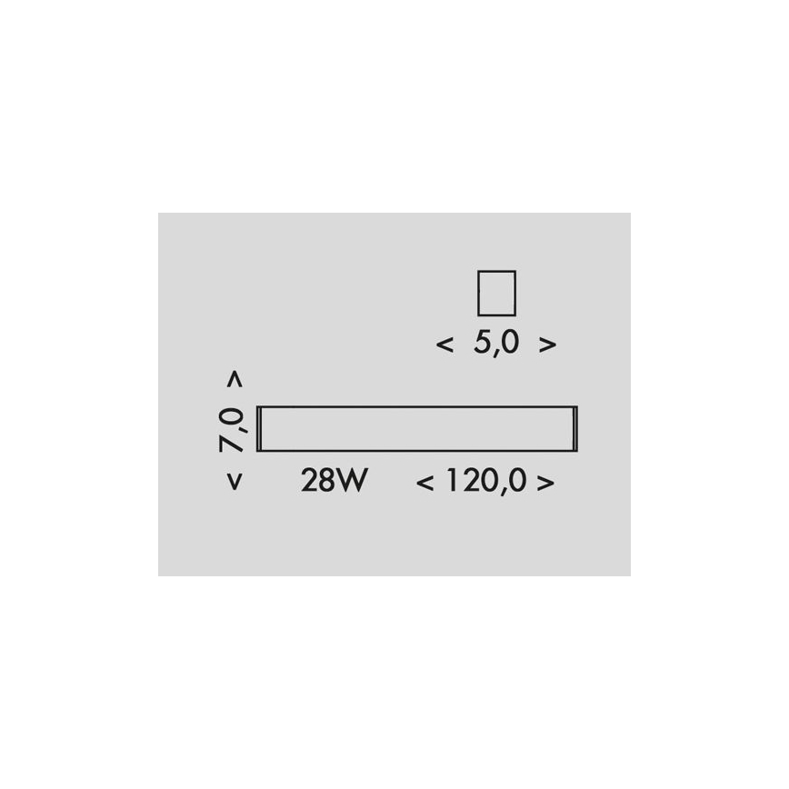 LED Plafonjera DONAR LED/28W/230V 4000K 120 cm crno