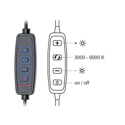 LED Prigušiva stona lampa LIPA LED/10W/230V 3000-6000K crno