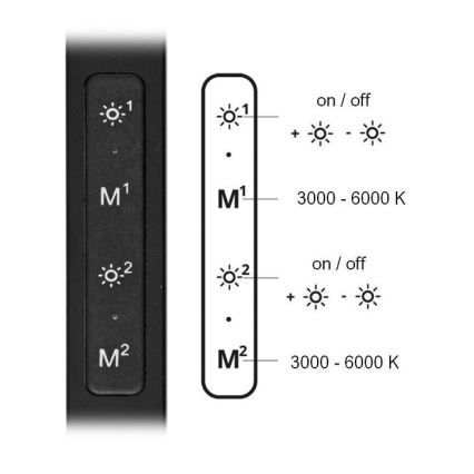 LED Prigušiva stona lampa SPACE LED/8W + LED/11W/230V 3000-6000K crno