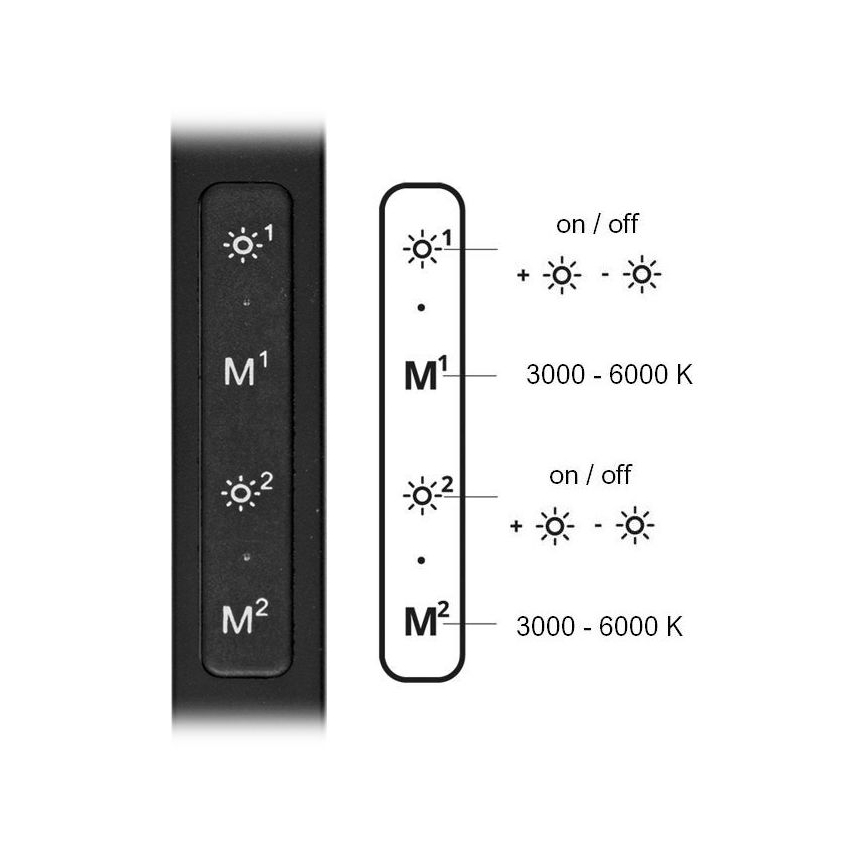 LED Prigušiva stona lampa SPACE LED/8W + LED/11W/230V 3000-6000K crno