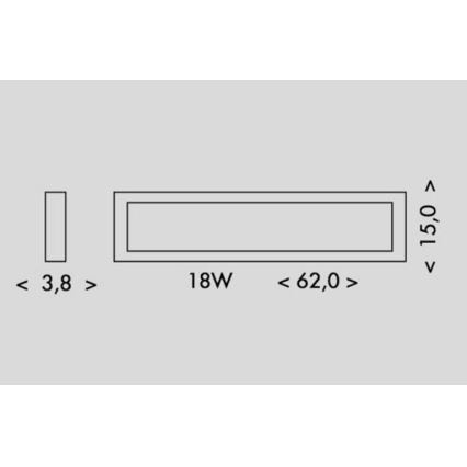 LED Plafonjera PILO LED/18W/230V 4100K 62 cm crno