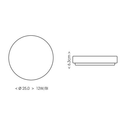 LED plafonjera za kupatilo LIRA LED/12W/230V 4000K pr. 25 cm IP44 bela