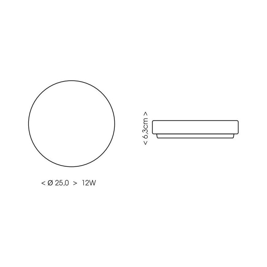 LED plafonjera za kupatilo LIRA LED/12W/230V 4000K pr. 25 cm IP44 crno