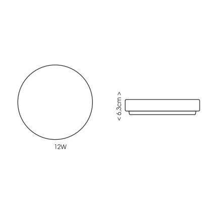 LED plafonjera za kupatilo LIRA LED/12W/230V 4000K pr. 24 cm IP44