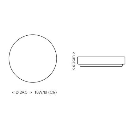 LED plafonjera za kupatilo LIRA LED/18W/230V 4000K pr. 29,5 cm IP44 bela