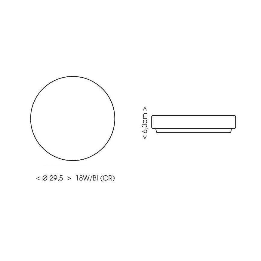 LED plafonjera za kupatilo LIRA LED/18W/230V 4000K pr. 29,5 cm IP44 bela