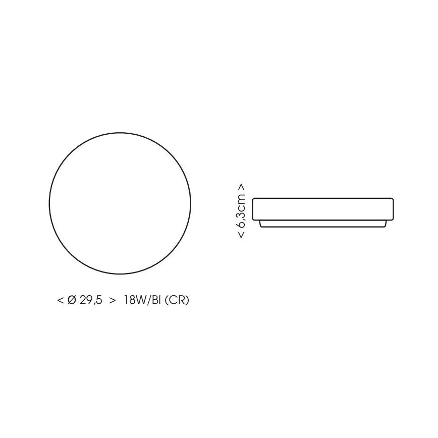 LED plafonjera za kupatilo LIRA LED/18W/230V 4000K pr. 29,5 cm IP44 crno
