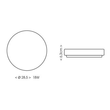 LED plafonjera za kupatilo LIRA LED/18W/230V 4000K pr. 28,5 cm IP44