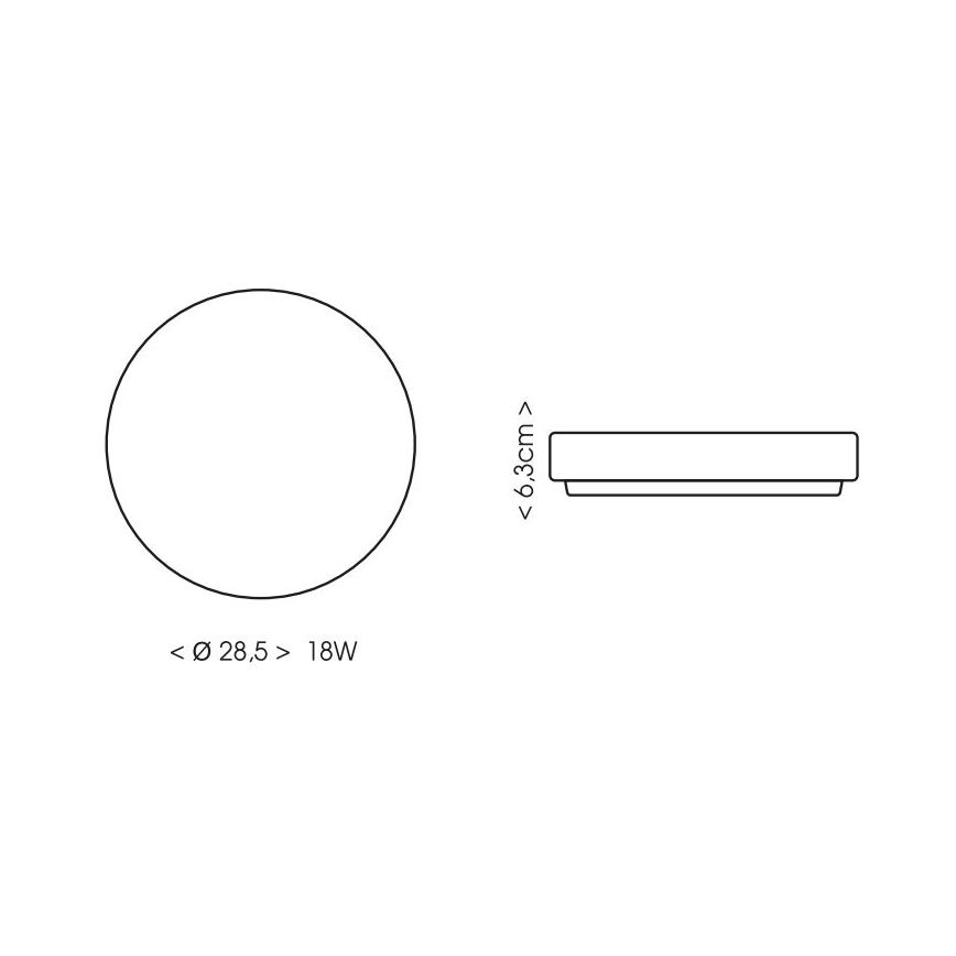 LED plafonjera za kupatilo LIRA LED/18W/230V 4000K pr. 28,5 cm IP44