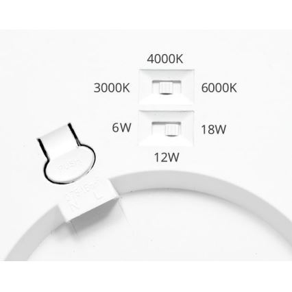 LED Prigušivo ugradbeno svetlo sa senzorom LEXA LED/6/12/18W/230V 3000/4000/6000K pr. 22,5 cm bela