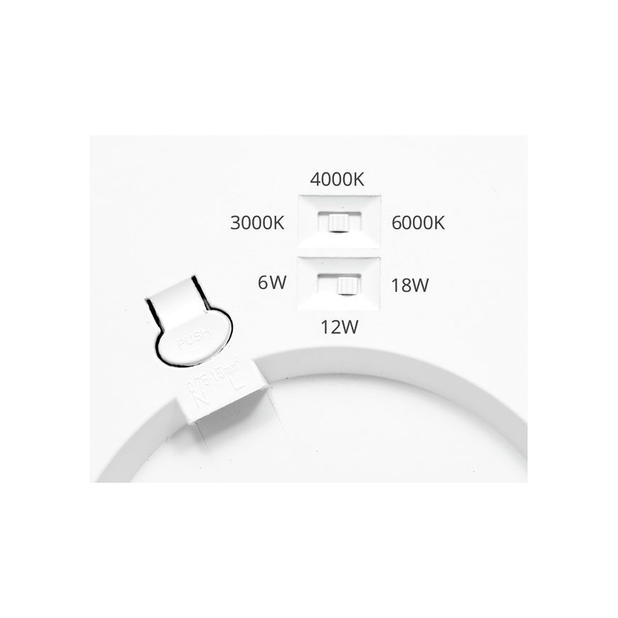 LED Prigušivo ugradbeno svetlo sa senzorom LEXA LED/6/12/18W/230V 3000/4000/6000K pr. 22,5 cm crno