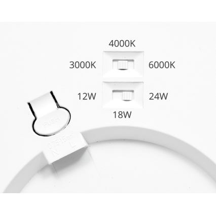 LED Prigušivo ugradbeno svetlo sa senzorom LEXA LED/12/18/24W/230V 3000/4000/6000K pr. 30 cm bela