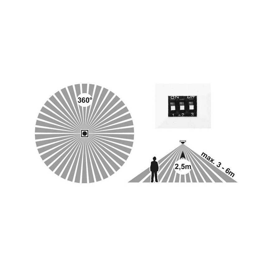 LED Prigušivo ugradbeno svetlo sa senzorom LEXA LED/12/18/24W/230V 3000/4000/6000K pr. 30 cm crno