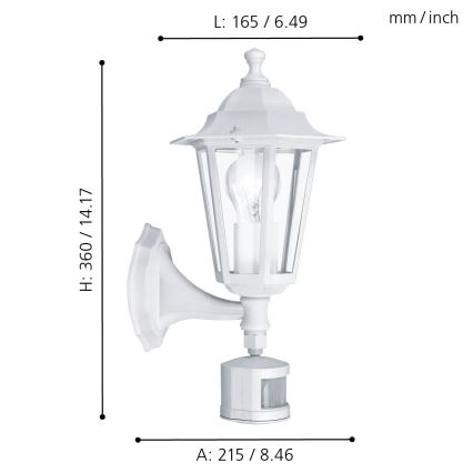 EGLO - Spoljašnja lampa sa senzorom 1xE27/60W/230V